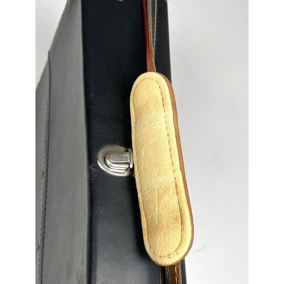 VTG 14"x8"x3.25 Black Faux Leather Hard Side CAMERA CASE Red Corduroy Lining - Picture 5 of 5